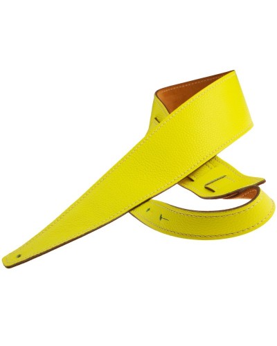 Guitar Strap Yellow Genuine Leather 8 Cm Holes HS Colors 