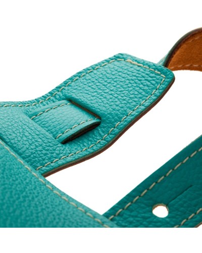 Guitar Strap Blu Genuine Leather 10 Cm Holes HS Colors 