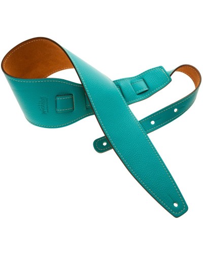 Guitar Strap Blu Genuine Leather 10 Cm Holes HS Colors 