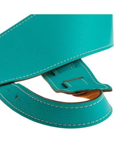 Guitar Strap Blu Genuine Leather 10 Cm Holes HS Colors 