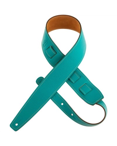 Guitar Strap Blu Genuine Leather 6 Cm Holes HS Colors 