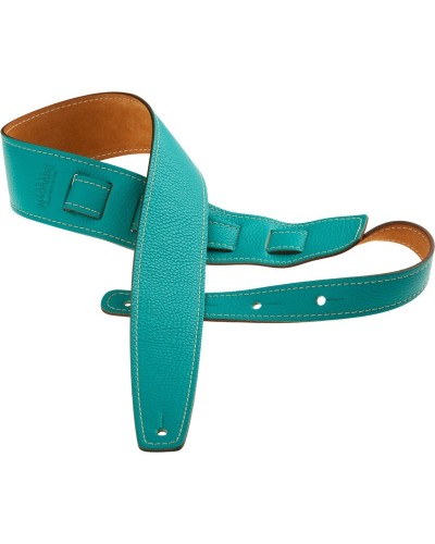 Guitar Strap Blu Genuine Leather 6 Cm Holes HS Colors 