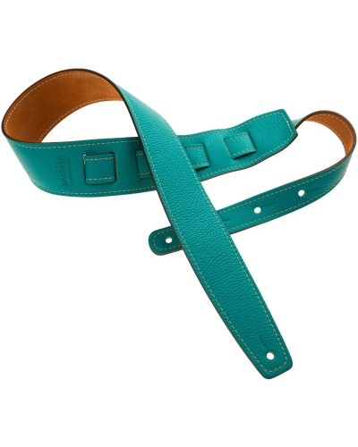 Guitar Strap Blu Genuine Leather 6 Cm Holes HS Colors 