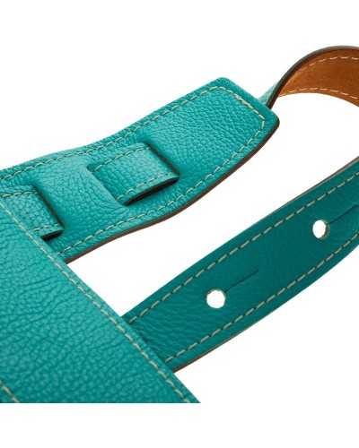 Guitar Strap Blu Genuine Leather 8 Cm Holes HS Colors 