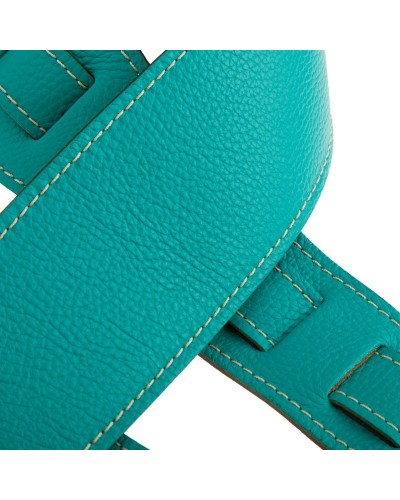 Guitar Strap Blu Genuine Leather 8 Cm Holes HS Colors 