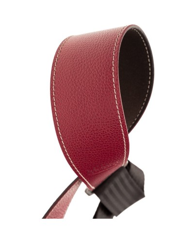 Guitar Strap Bordeaux Genuine Leather 7 Cm Stripe SS Hammer 