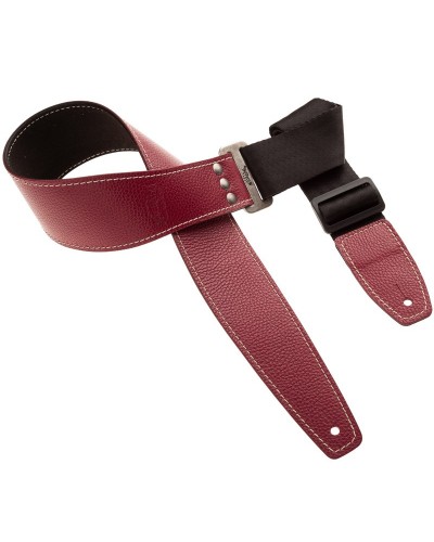 Guitar Strap Bordeaux Genuine Leather 7 Cm Stripe SS Hammer 