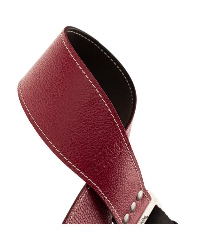 Guitar Strap Bordeaux Genuine Leather 7 Cm Stripe SS Hammer 