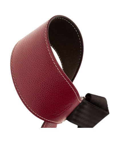 Guitar Strap Bordeaux Genuine Leather 9 Cm Stripe SS Hammer 