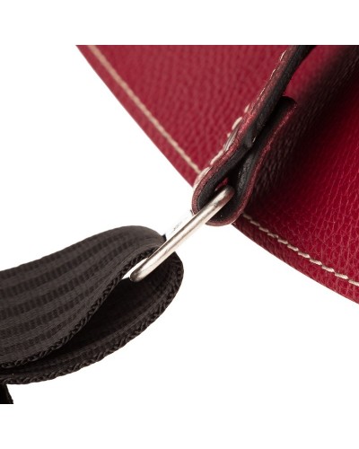 Guitar Strap Bordeaux Genuine Leather 9 Cm Stripe SS Hammer 