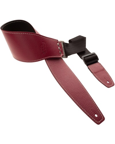 Guitar Strap Bordeaux Genuine Leather 9 Cm Stripe SS Hammer 