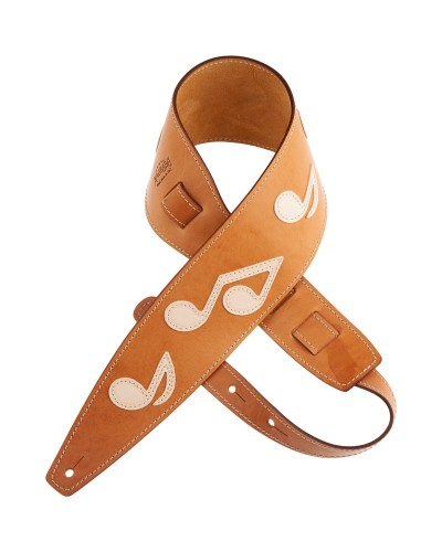 Guitar Strap Brown Certified Vegetable Tanned Leather 8 Cm Holes HS Core 