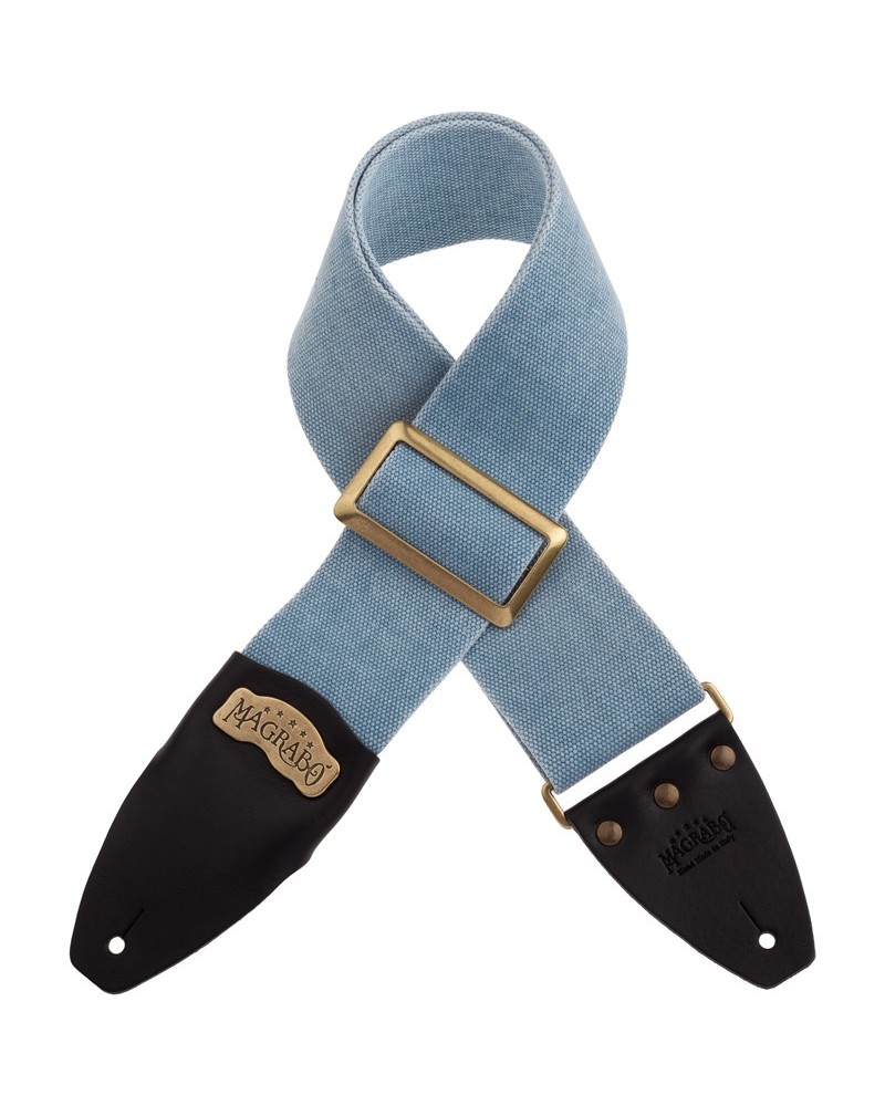 Guitar Strap Celestial Cotton And Genuine Leather 8 Cm Core Stripe SC Cotton Washed 