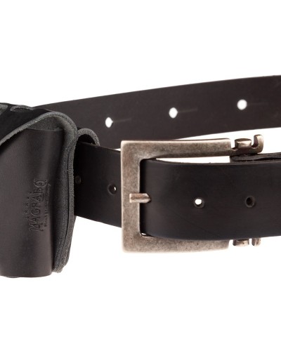 spartaco bo-wl60 black bodypack holder snap fastening for belt.