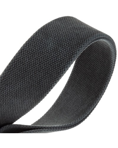 Guitar Strap Black Cotton And Genuine Leather 5 Cm Embossed Stripe SC Entry Olded 