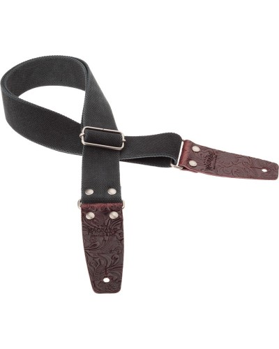 stripe sc entry olded black 5 cm terminali embossed flores bordeaux silver buckle