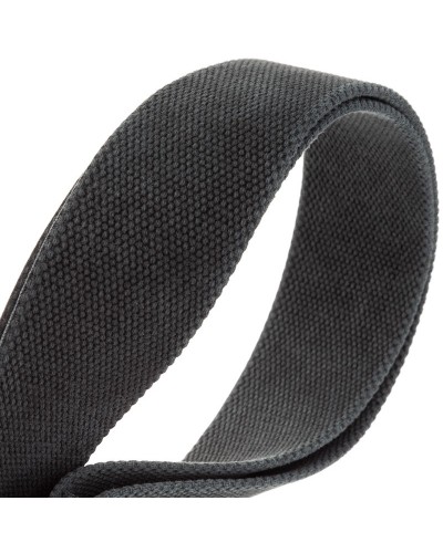 Guitar Strap Black Cotton And Genuine Leather 5 Cm Embossed Stripe SC Entry Olded 