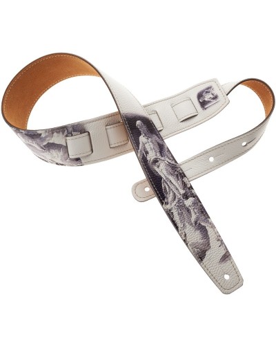 Guitar Strap Multicolor Genuine Leather 6 Cm Holes HS Print 