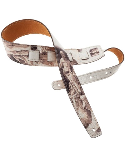 Guitar Strap Multicolor Genuine Leather 6 Cm Holes HS Print 