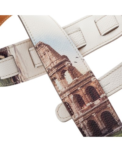 Guitar Strap Multicolor Genuine Leather 6 Cm Holes HS Print 