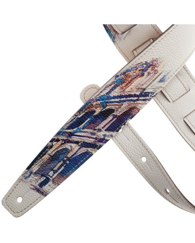 Guitar Strap Multicolor Genuine Leather 6 Cm Holes HS Print 