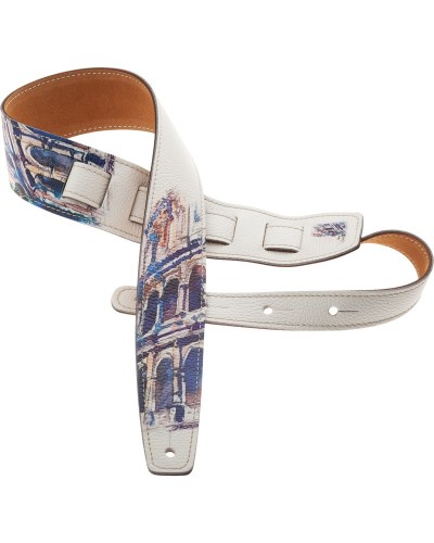 Guitar Strap Multicolor Genuine Leather 6 Cm Holes HS Print 