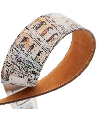 Guitar Strap Multicolor Genuine Leather 6 Cm Holes HS Print 