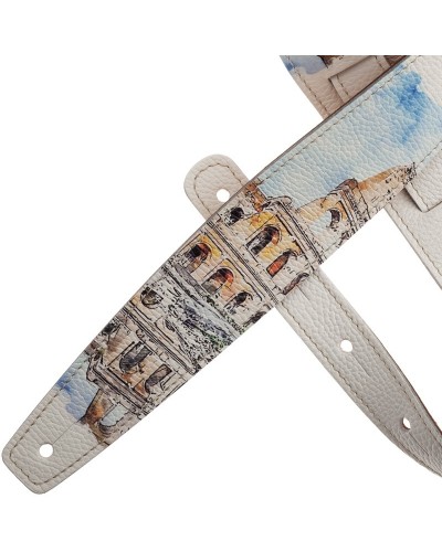 Guitar Strap Multicolor Genuine Leather 6 Cm Holes HS Print 