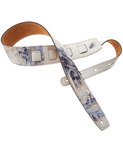 Guitar Strap Multicolor Genuine Leather 6 Cm Holes HS Print 