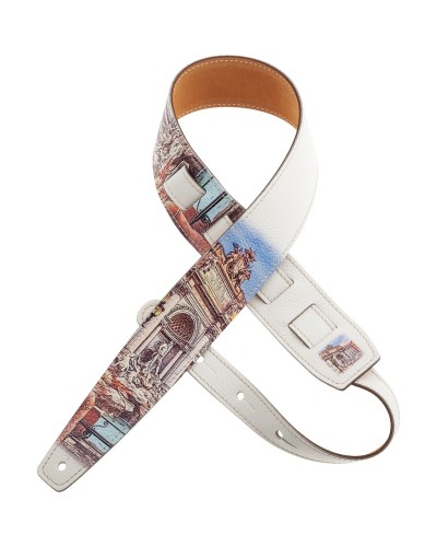 Guitar Strap Multicolor Genuine Leather 6 Cm Holes HS Print 