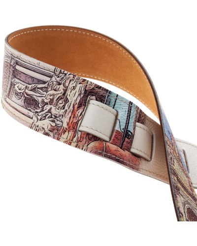 Guitar Strap Multicolor Genuine Leather 6 Cm Holes HS Print 