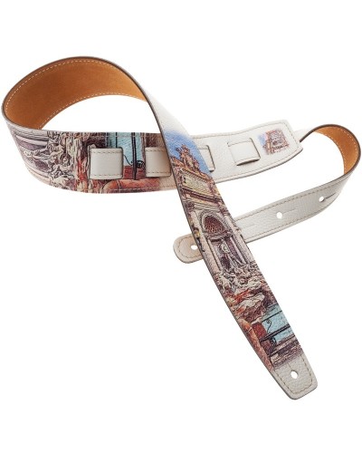 Guitar Strap Multicolor Genuine Leather 6 Cm Holes HS Print 