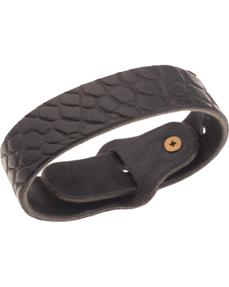 bracciale in pelle cocco pros nero