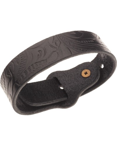 bracciale in pelle flores nero