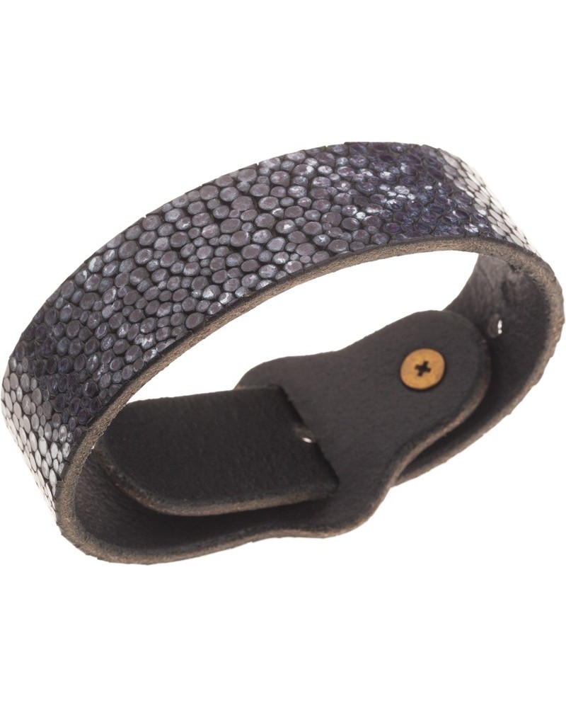 bracciale in pelle seurat grigio