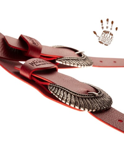 twin buckle tc core bordeaux 7 cm fibbie indian argento