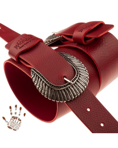 twin buckle tc core bordeaux 7 cm fibbie indian argento