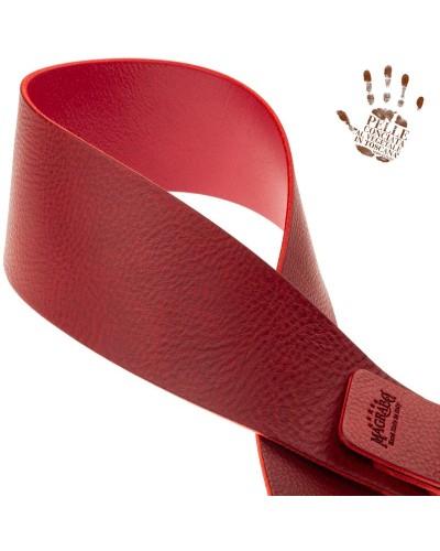 Tracolla per Chitarra e Basso Bordeaux Vera Pelle Conciata Al Vegetale 7 Cm Rame Twin Buckle TC Core 