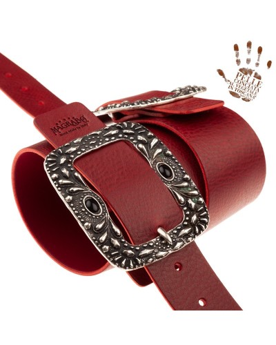 twin buckle tc core bordeaux 7 cm fibbie s argento