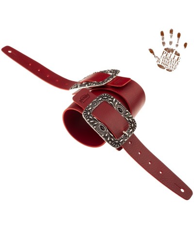 Tracolla per Chitarra e Basso Bordeaux Vera Pelle Conciata Al Vegetale 7 Cm S Twin Buckle TC Core 