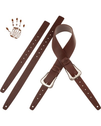 Guitar Strap Brown Certified Vegetable Tanned Leather 7 Cm Solea Twin Buckle TC Core 