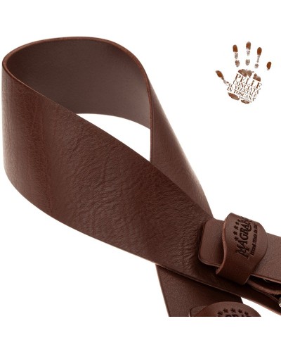 Tracolla per Chitarra e Basso Marrone Vera Pelle Conciata Al Vegetale 7 Cm Solea Twin Buckle TC Core 