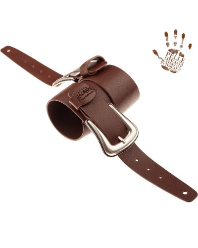 Guitar Strap Brown Certified Vegetable Tanned Leather 7 Cm Solea Twin Buckle TC Core 