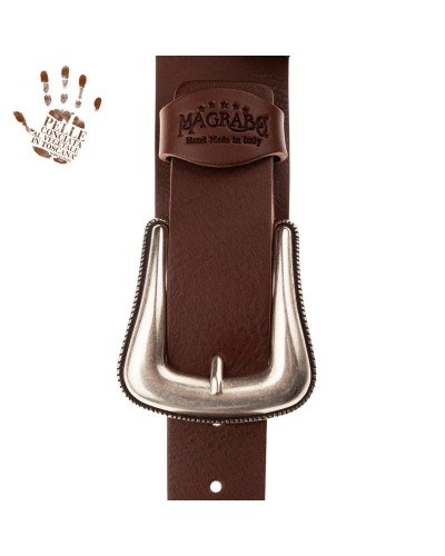 Guitar Strap Brown Certified Vegetable Tanned Leather 7 Cm Solea Twin Buckle TC Core 