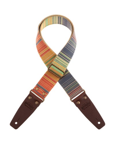 Guitar Strap Ocra Cotton And Genuine Leather 5 Cm Twinkle Stripe SC Cotton WashedOcra Cotton And Genuine Leather 5 Cm Twinkle St