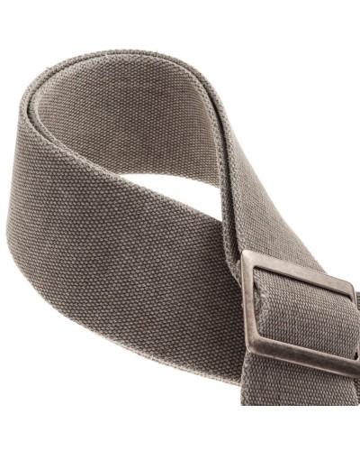 Guitar Strap Grey Cotton And Genuine Leather 8 Cm Core Stripe SC Cotton Washed 