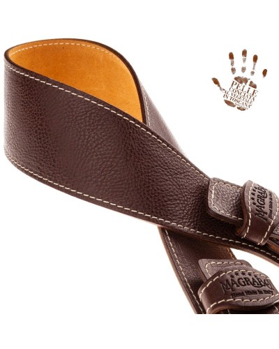 twin buckle ts core marrone scuro 7 cm fibbie woven argento