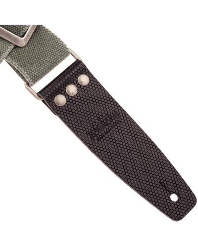 Guitar Strap Grey Cotton And Genuine Leather 5 Cm Twinkle Stripe SC Cotton Washed 