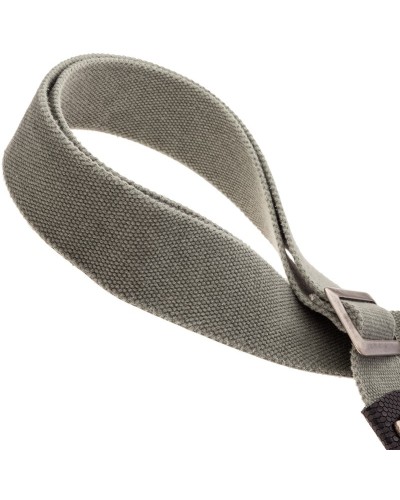 Guitar Strap Grey Cotton And Genuine Leather 5 Cm Twinkle Stripe SC Cotton Washed 