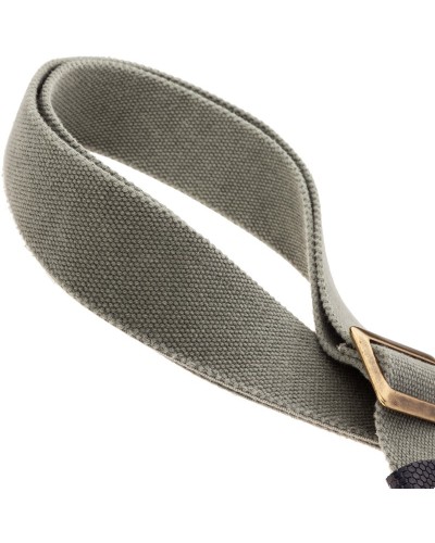 Guitar Strap Grey Cotton And Genuine Leather 5 Cm Twinkle Stripe SC Cotton Washed 